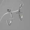 Pendientes tipo botón con diseño de aro en forma de cruz, con strass / baño de plata / 35 × 12 mm