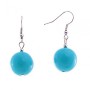 Pendientes colgantes con cuentas lisas en turquesa, 37×15 mm