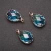 Colgante «Gota» azul, montura dorada 13×21 mm