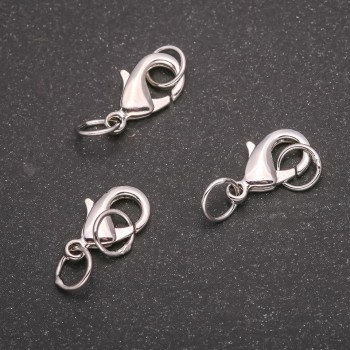 Cierre mosquetón 8×15 mm, metal plateado