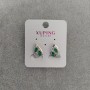 Pendientes Xuping con piedras verdes de 10×16 mm rodio