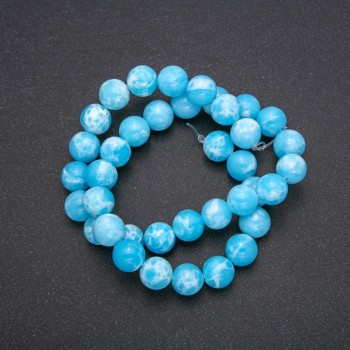 Cuentas acrílicas de Larimar, bolas lisas, hilo de 38 cm, diámetro 10 mm (±)