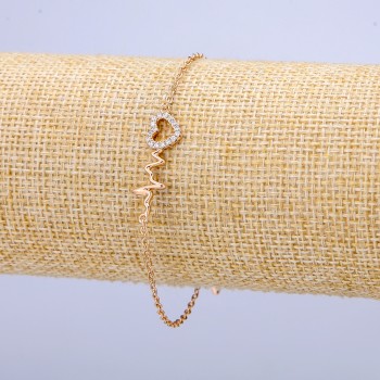 Pulsera Xuping baño de oro 18K con cristales blancos, grosor de 1 mm, longitud 17-20 cm