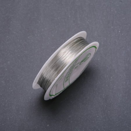 Hilo para joyas plateado, diámetro 0,2 mm, carrete de 45 m (±)