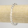 Pulsera elástica de cristal de roca, cuentas lisas, diámetro 6 mm+