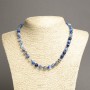 Collar de ágata azul — bolas facetadas, diámetro 8 mm ±, longitud 45 cm ±
