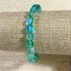 Pulsera elástica de vidrio opalino, cuentas lisas azul verdoso mate, diámetro 8 mm, longitud 18 cm ±