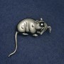Broche en forma de rata de metal blanco 37×37 mm