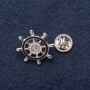 Broche «Timón» de metal gris 2,5 cm