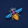 Broche mariposa de metal plateado 47×62 mm +