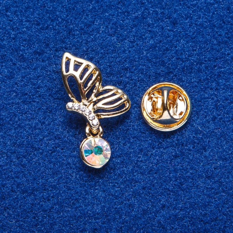Broche de alfiler dorado 'Mariposa' 2,7×1,6 cm