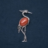 Broche-colgante Garza con aventurina natural 'arena dorada' 80×30 mm