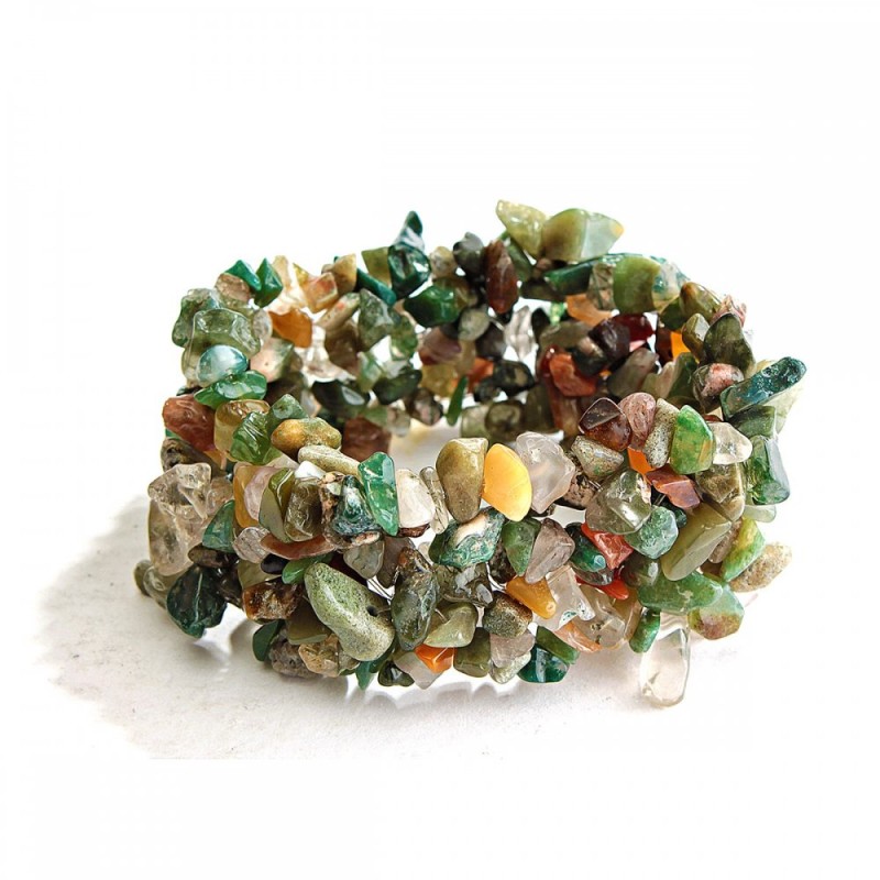Pulsera elástica de jaspe multicolor «Pedacito de piedra»