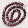 Cuentas naturales de rubelita turmalina, bolitas facetadas de 8 mm de diámetro en hilo, longitud 38 cm ±