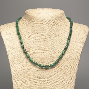 Collar de malaquita (prensado) cilindro liso, diámetro 10×6 mm, longitud 49 cm ±