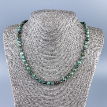 Collar de crisocola y lazurita, cuentas facetadas de 6 mm, longitud 52 cm + 