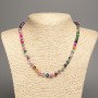 Collar de ágata multicolor con cuentas lisas de 6 mm, longitud 47 cm +