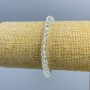 Pulsera de cristal checo blanco translúcido facetado en rondeles, diámetro 6×5 mm, longitud 18 cm (elástico)