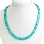 Collar de turquesa con vetas, rectángulos de 10×15 mm, longitud 48 cm