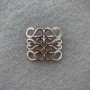 Broche Acento de metal plateado, 40×40 mm +