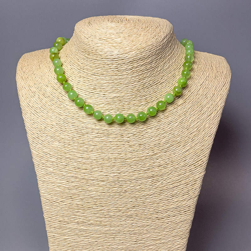 Collar de ónix (pulido) bolas lisas, diámetro 8,5 mm, longitud 47 cm